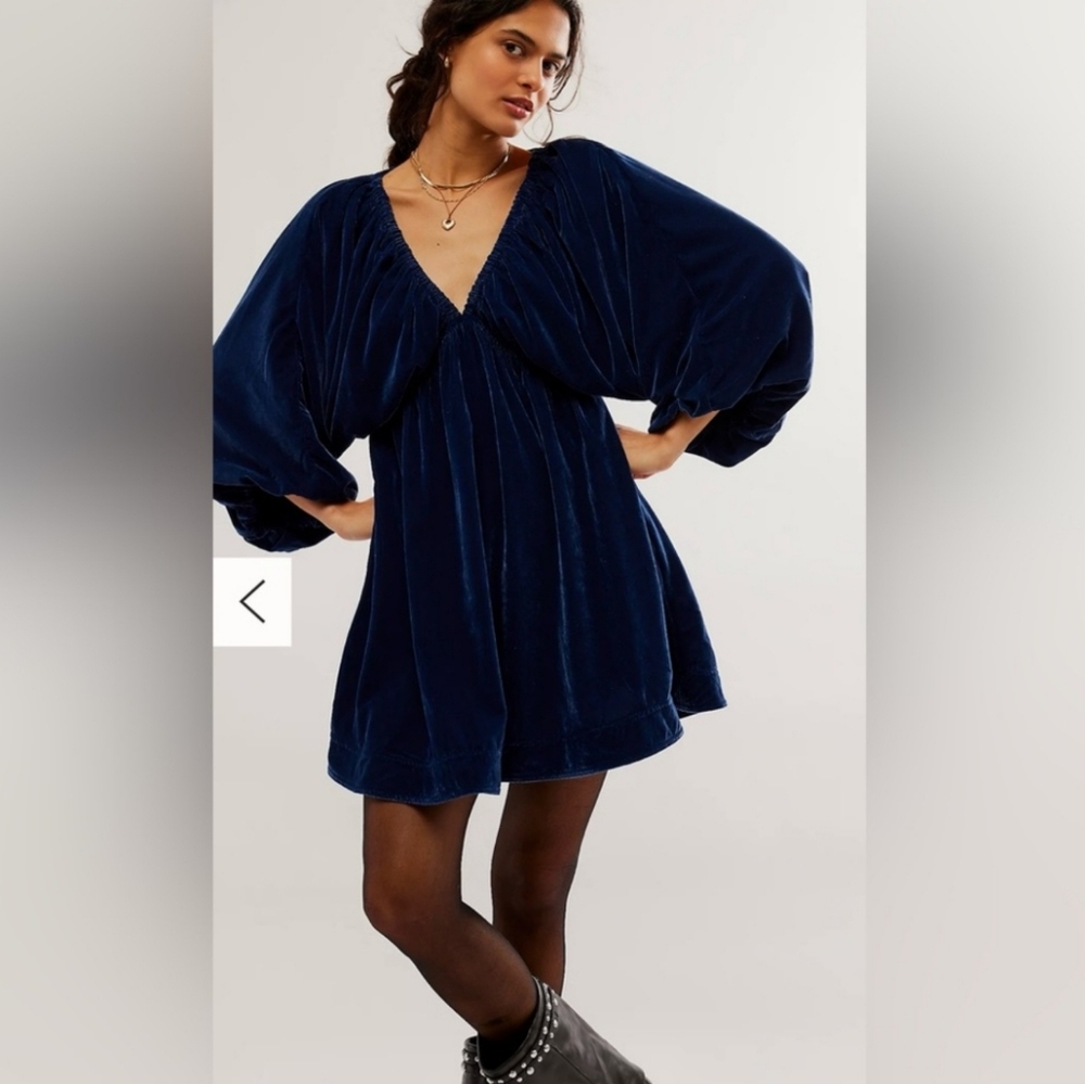 Free people Portia velvet mini dress